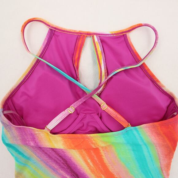 Bleu Rod Beattie Splash Out Tankini Top High Neck Keyhole Multicolor Size 8 NWT - Picture 12 of 13